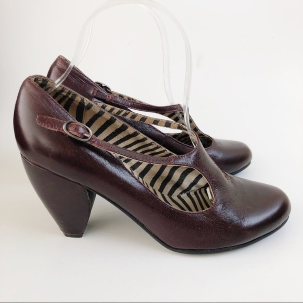 Anthropologie Farylrobin Doobie Wine T-Strap Heel